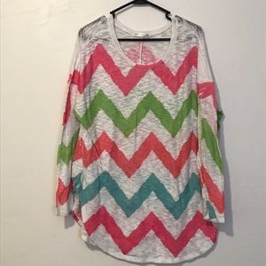 Long sleeve chevron T-shirt